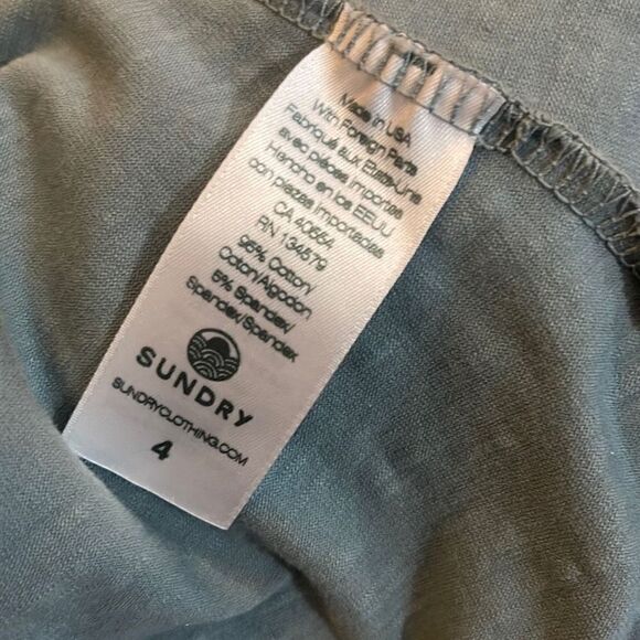 Anthropologie - Sundry side ruched color olive, size 4 - Picture 6 of 6